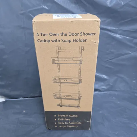 4 TIER OVER THE DOOR SHOWER CADDY WITH SOAP HOLDER