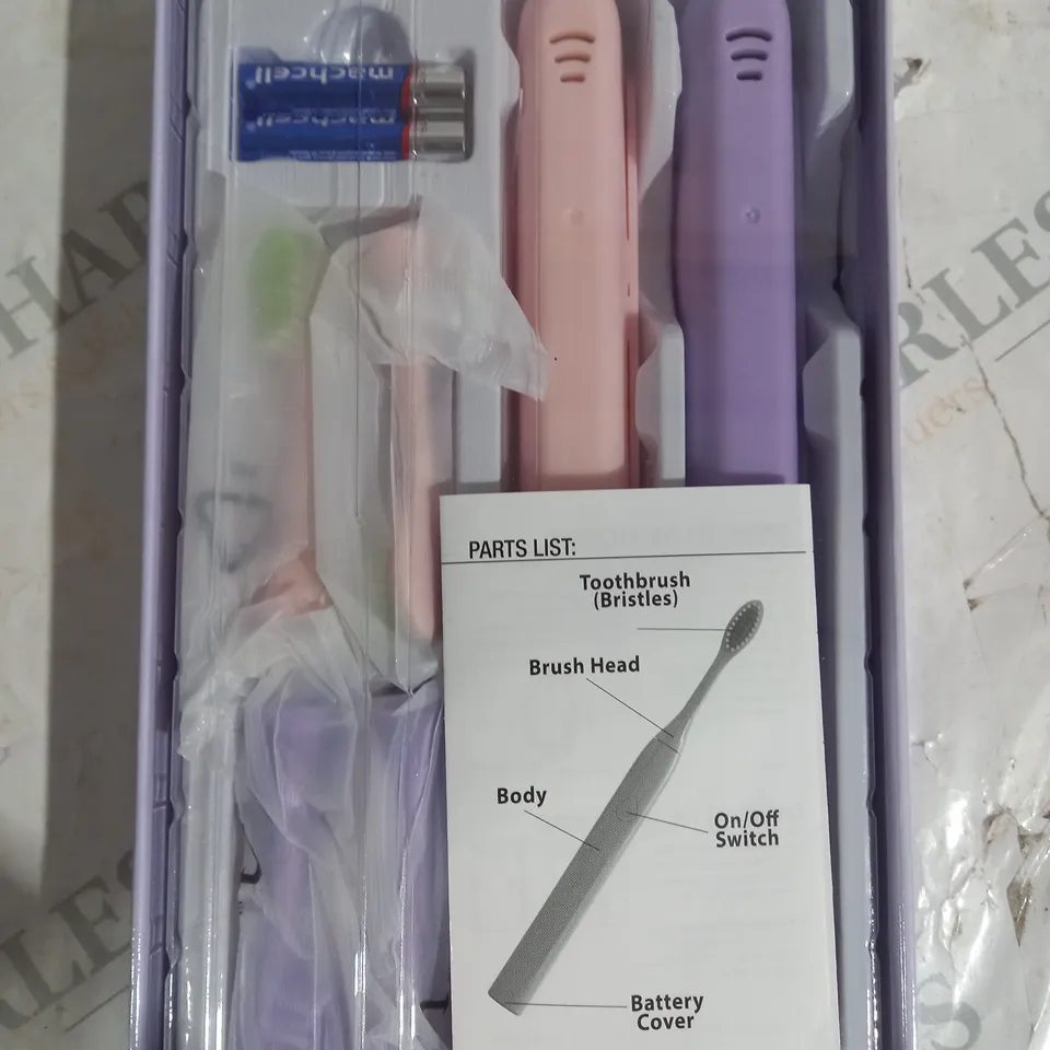 SIMPLY BEAUTY SIMPLY SMILE SONIC TOOTHBRUSH DUO WITH 4 BRUSH HEADS