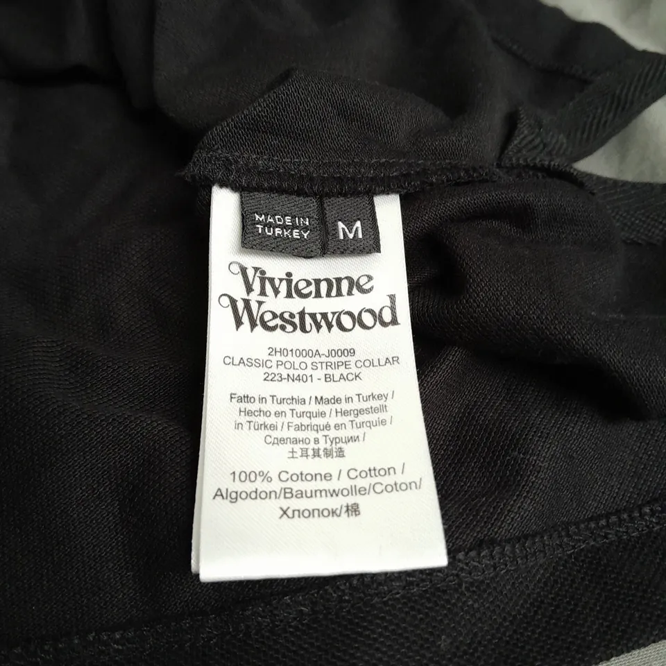 VIVIENNE WESTWOOD BLACK POLO SHIRT - MEDIUM