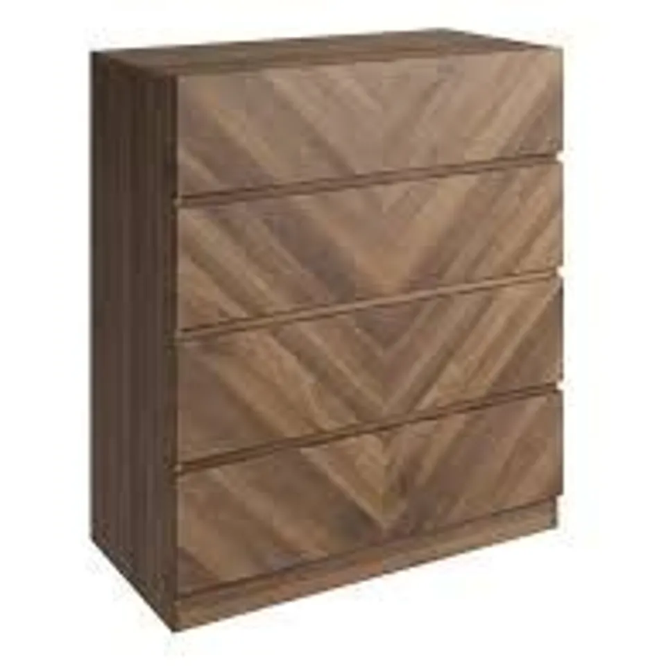 BOXED GFW CATANIA 4 DRAWER ROYAL WALNUT WOOD CHEST OF DRAWERS (2 BOXES)