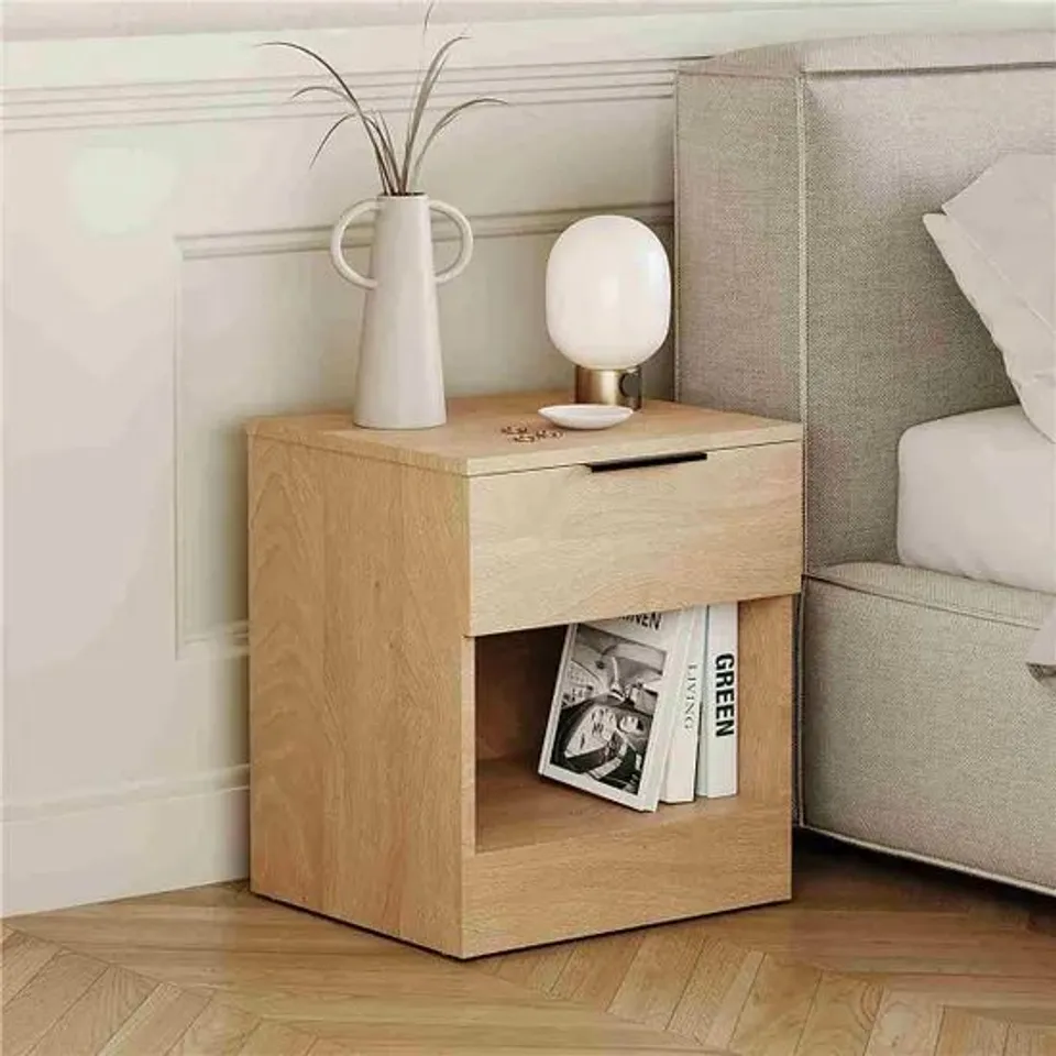 BOXED VIDA TREGA 1 DRAWER BEDSIDE CHEST - PINE (1 BOX)
