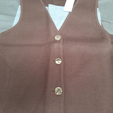 ABERCROMBIE & FITCH WAISTCOAT IN BROWN SIZE UK 45