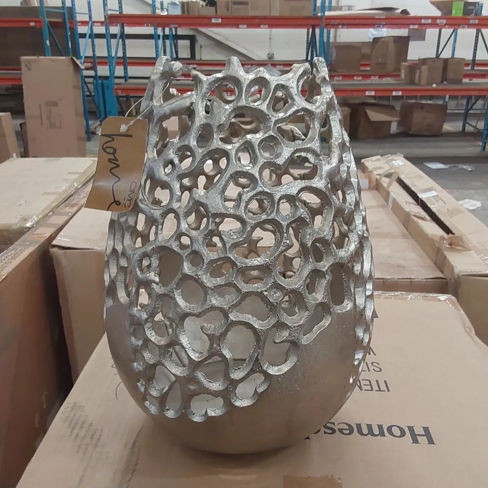 BOXED ESME NICKEL CANDLE HOLDER