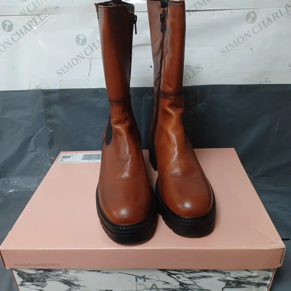 MODA IN PELLE LEATHER BOOTS ORANGE SIZE EU 40
