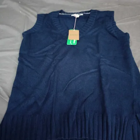 BODEN NAVY SLEEVELESS KNIT TOP – UK SIZE S