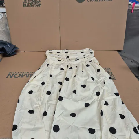 NOBODY'S CHILD GIRLS' WHITE POLKA DOT DRESS – UK 12