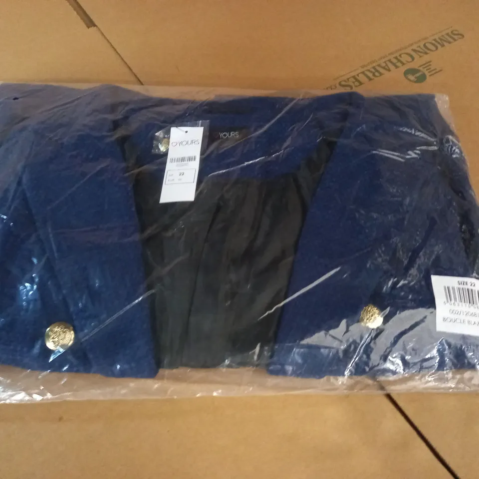 BAGGED LOVE YOURS BOUCLE BLAZER IN BLUE - UK 22