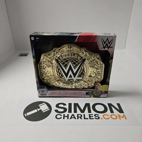 BOXED MATTEL WWE CHAMPIONSHIP TITLE, WORLD HEAVYWEIGHT CHAMPIONSHIP BELT