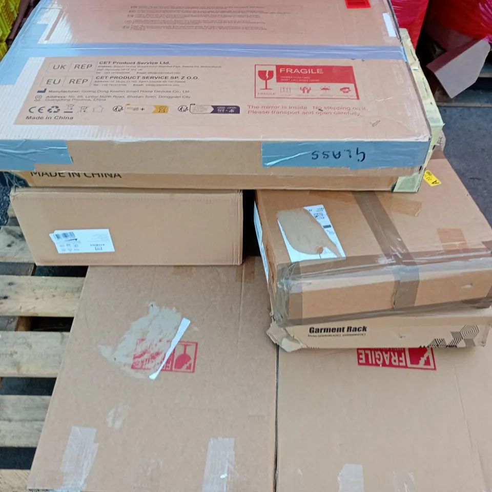 PALLET OF APPROXIMATELY 14 HOUSEHOLD ITEMS TO INCLUDE STORAGE JARS, TOILET SEAT AND KIDBLOOM 