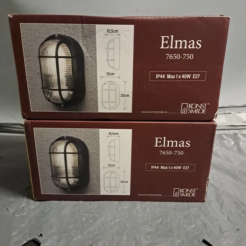 LOT OF 2 ELMAS IP44 40W OUTDOOR LIGHTS