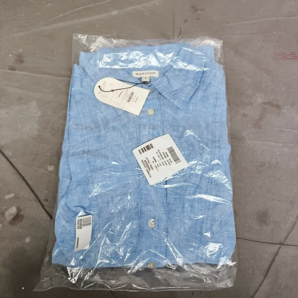 MONSOON BLUE WOMEN'S BUTTON-DOWN SHIRT - UK SIZE S (SMALL)