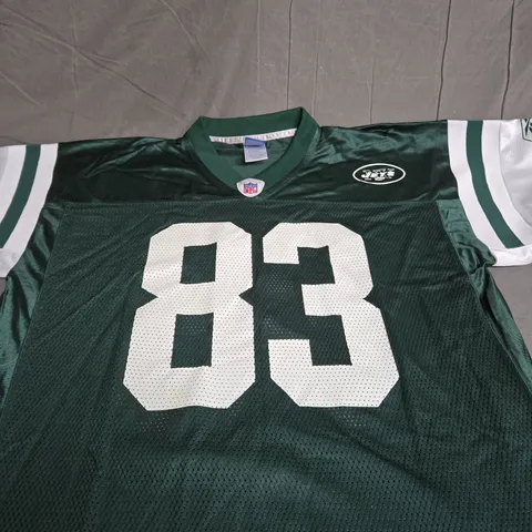 NEW YORK JETS FOOTBALL JERSEY - MOSS 83 - SIZE L