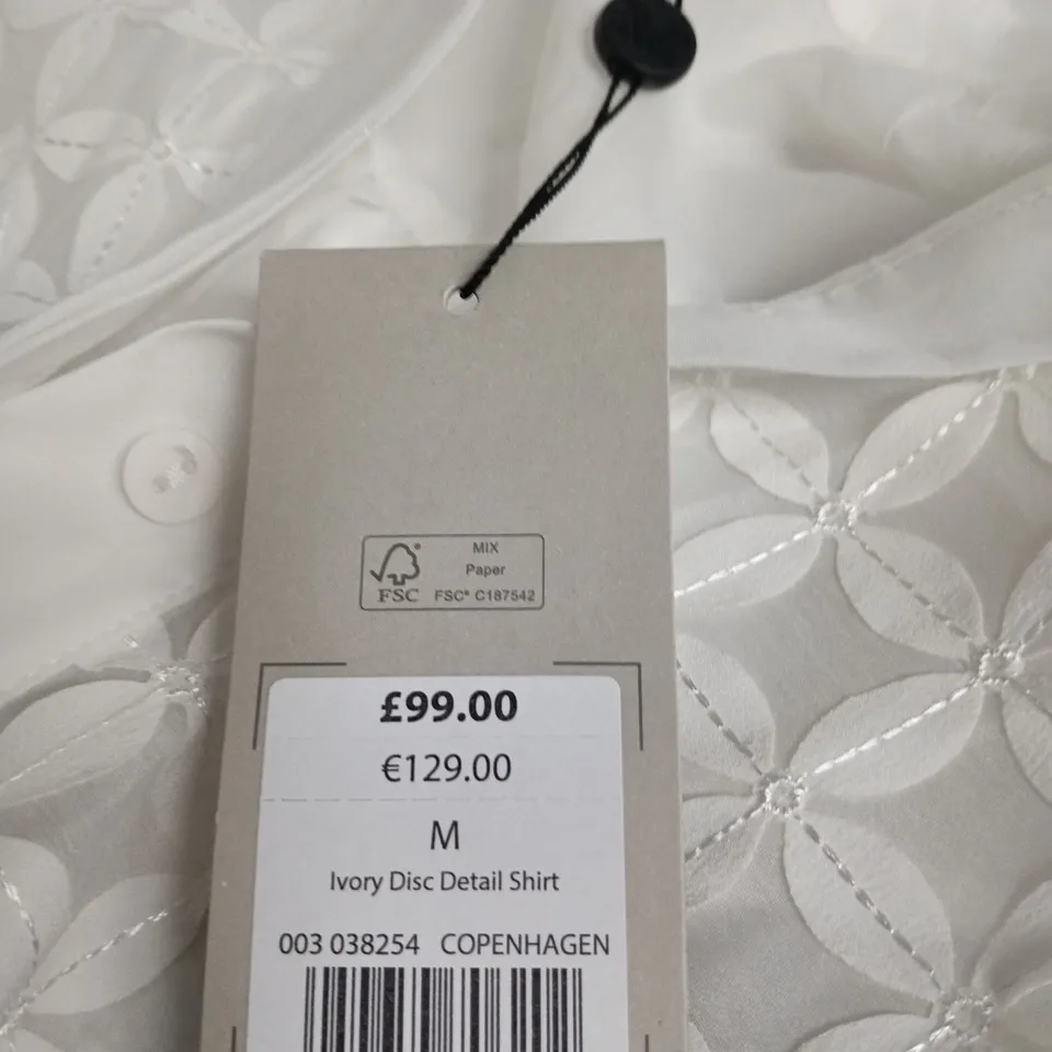 MINT VELVET IVORY DISC DETAIL SHIRT – SIZE M