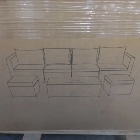 BOXED LINEA 7 PC RATTAN SET WITH PE COVER (1 BOX)