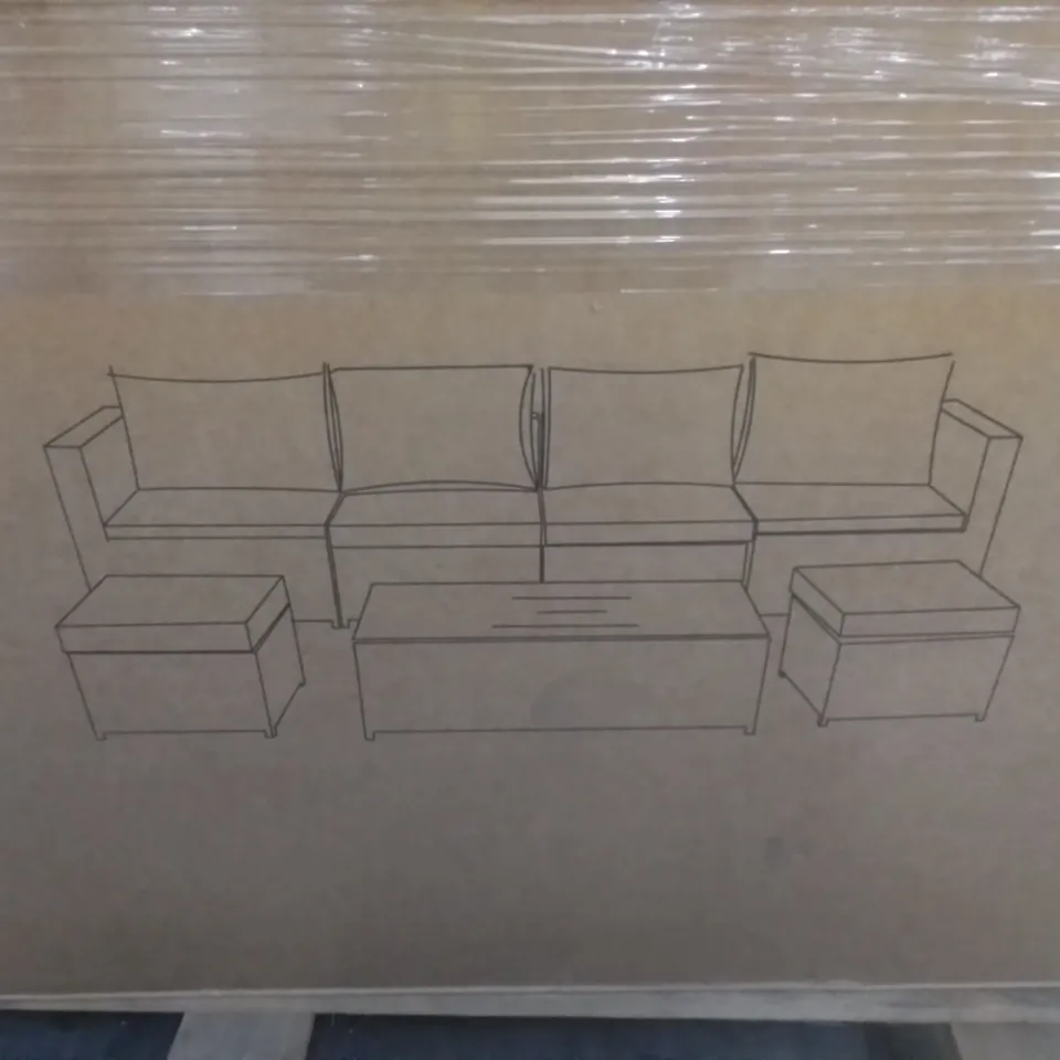 BOXED LINEA 7 PC RATTAN SET WITH PE COVER (1 BOX)