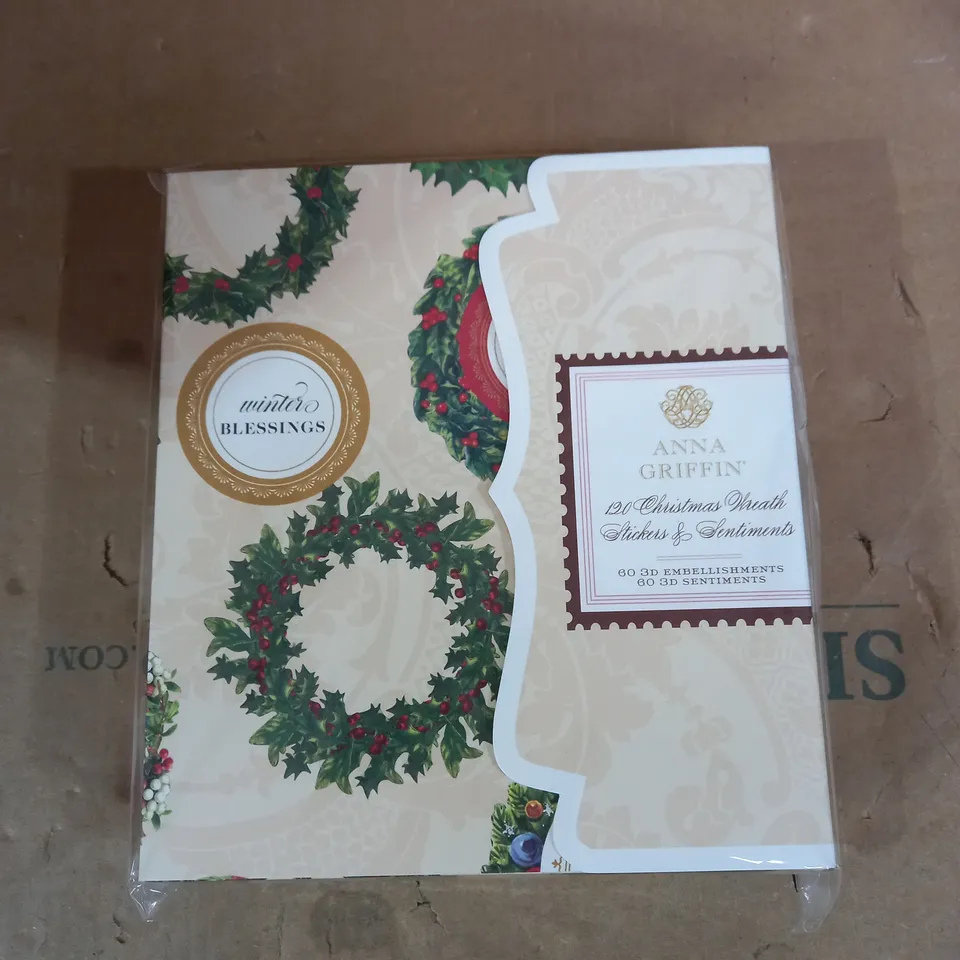 ANNA GRIFFIN WREATH STICKERS & SENTIMENTS - FLORAL