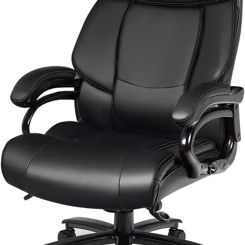 BOXED COSTWAY 400 LBS BIG & TALL LEATHER OFFICE CHAIR ADJUSTABLE HIGH BACK TASK CHAIR