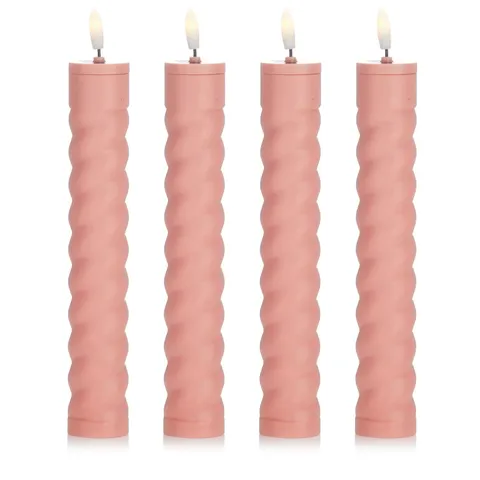 GARDEN STORIES SET OF 4 SOLAR CANDLE STAKE LIGHTS