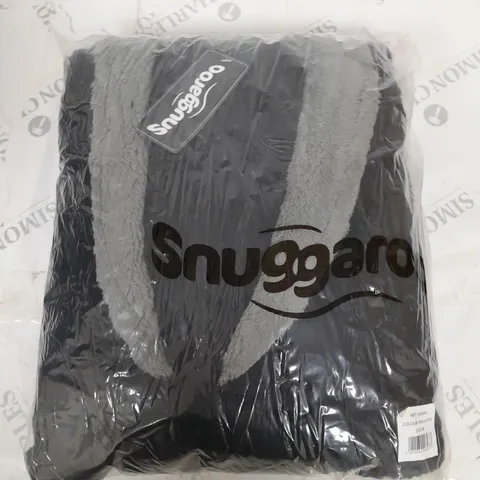 BAGGED SNUGGAROO BLACK/GREY DRESSING GOWN - M