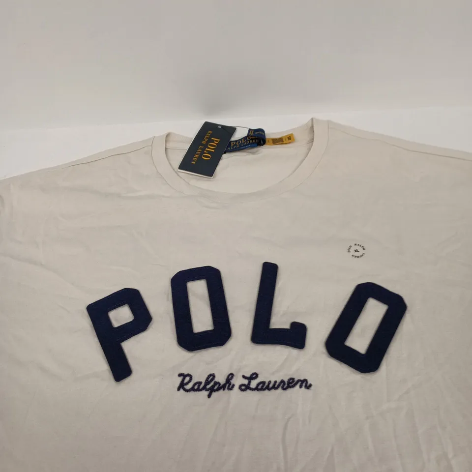 POLO RALPH LAUREN WHITE T‑SHIRT - SIZE XL