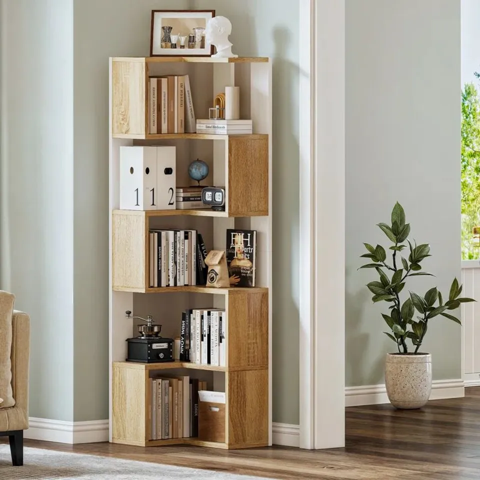 BOXED 17 STORIES 5 TIER CORNER BOOKCASE