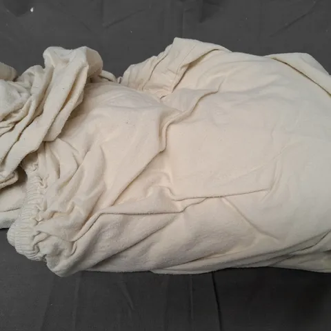 NORTHERN NIGHTS 100% COTTON 4PC FLANNEL DUVET SET WITH EMBROIDERY DETAIL IN CREAM - KING SIZE