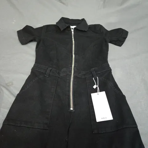 MNG BLACK JUMPSUIT WITH TORSO ZIP - EUR XS