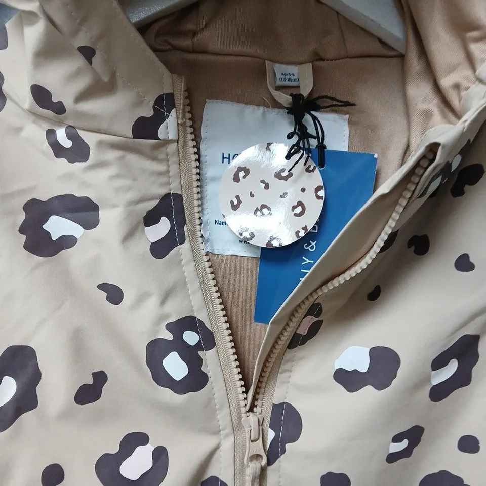 HOLLY & BEAU CAMEL LEOPARD COLOUR CHANGING RAINCOAT  - AGE 5-6