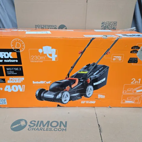 BOXED WORX CORDLESS LAWN MOWER - COLLECTION ONLY