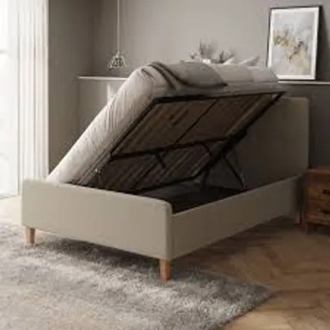 BOXED BUCKHAVEN UPHOLSTERED OTTOMAN BED - DARK GREY // SIZE: 3FT SINGLE (3 BOXES)