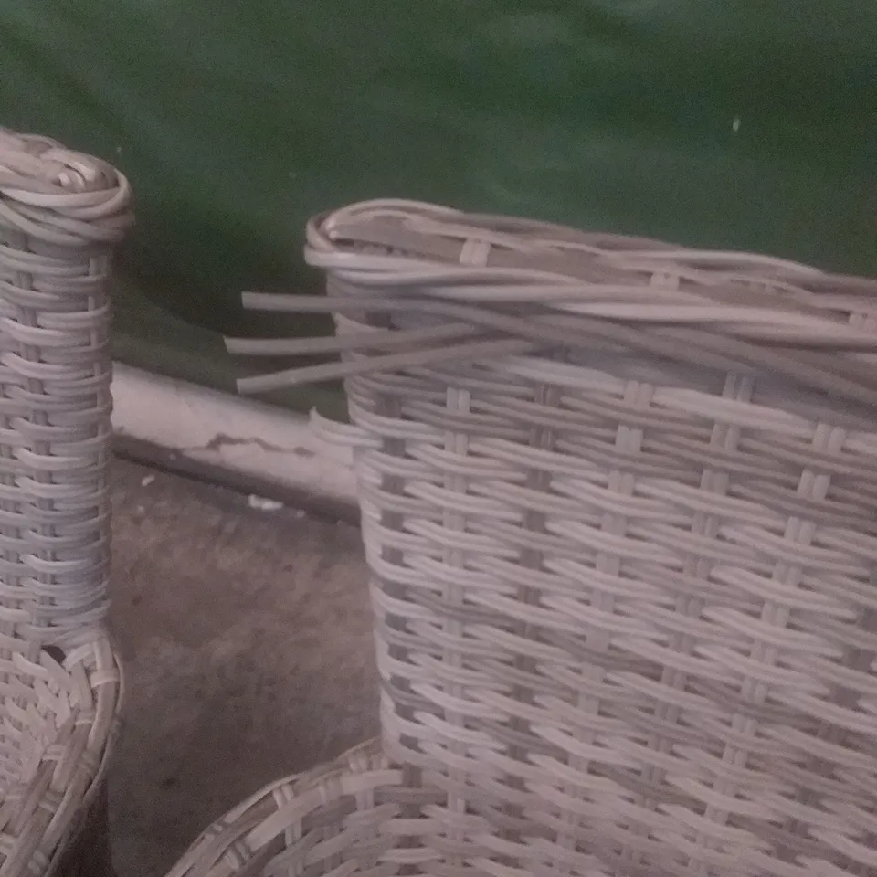 X4 RATTAN EFFECT GARDEN CHAIRS GREY