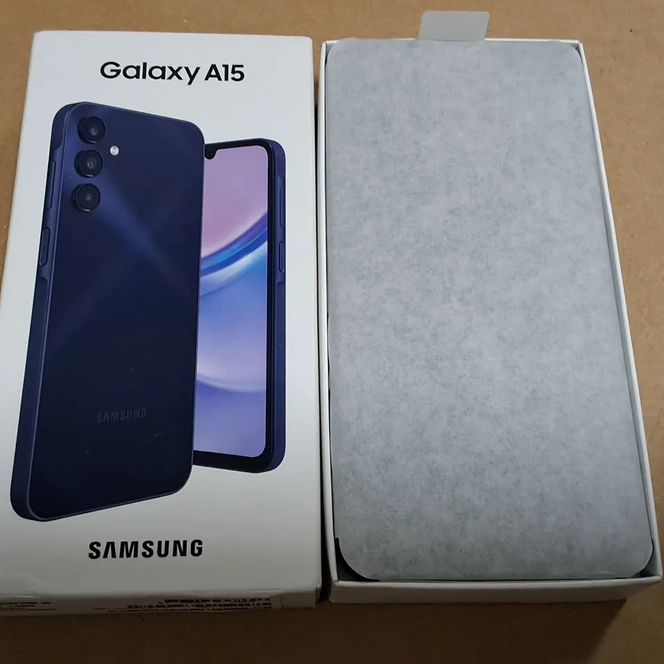 BOXED SAMSUNG GALAXY A15 128GB MOBILE PHONE IN BLUE BLACK - SM-A155F