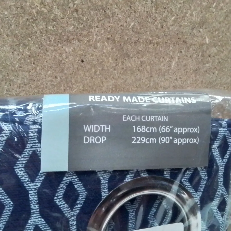 BRAND NEW ENHANCED LIVING BLACKOUT THERMAL CURTAINS 168 X 229CM (BLUE)