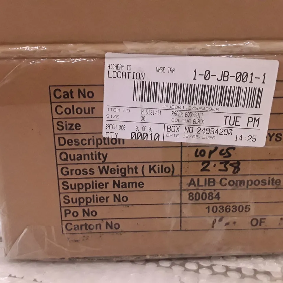 BOXED BRAND NEW SIMPLY BE RACER BODYSUIT SIZE 30 BLACK COLOUR APPROXIMATELY 10 PIECES 