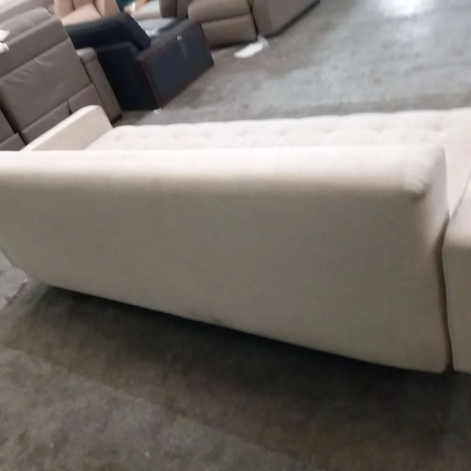 DESIGNER BEIGE FABRIC LARGE SOFABED WITH STORAGE