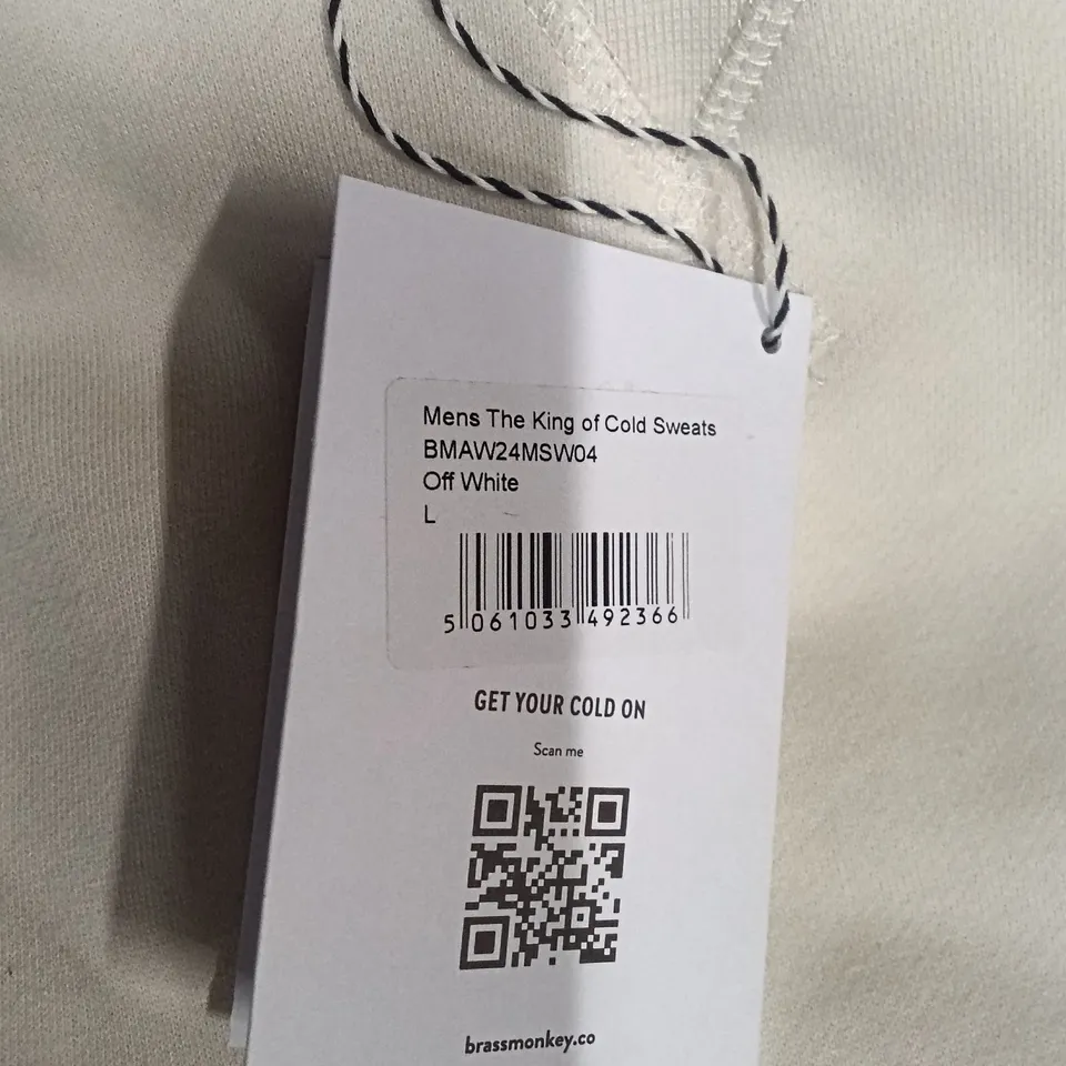 BOX OF BRASS MONKEY SWEATS - OFF WHITE SIZE L APPROXIMATELY 10