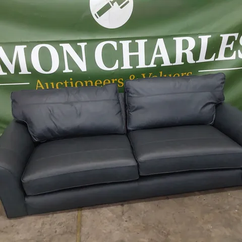 QUALITY BRITISH DESIGNER LOUNGE Co. FOUR SEATER SOFA CHARCOAL LEATHER