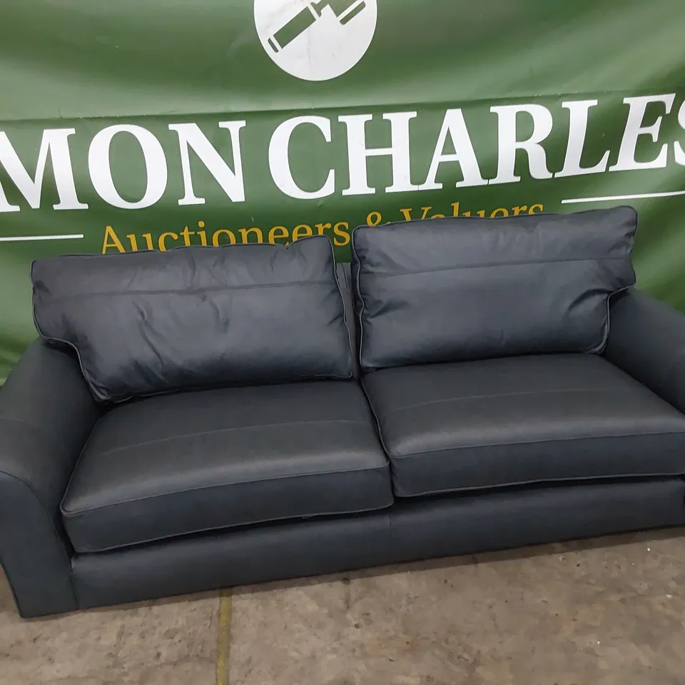 QUALITY BRITISH DESIGNER LOUNGE Co. FOUR SEATER SOFA CHARCOAL LEATHER 
