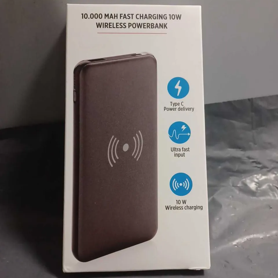 BOXED 10000 MAH FAST CHARGING 10W WIRELESS POWERBANK 