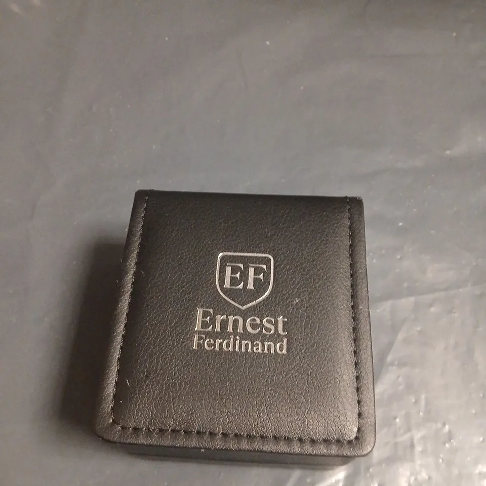 ERNEST FERDINAND WRISTWATCH – TWO-TONE STAINLESS STEEL BRACELET, BLACK DIAL, PRESENTATION BOX