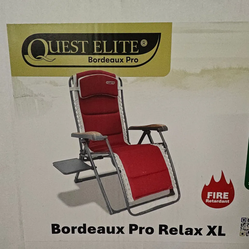 BOXED QUEST ELITE BORDEAUX PRO RELAX CHAIR IN GREY