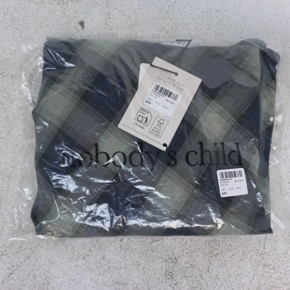 BAGGE NOBODY'S CHILD CRUZ TOP IN BLUE CHECK SIZE UK 8