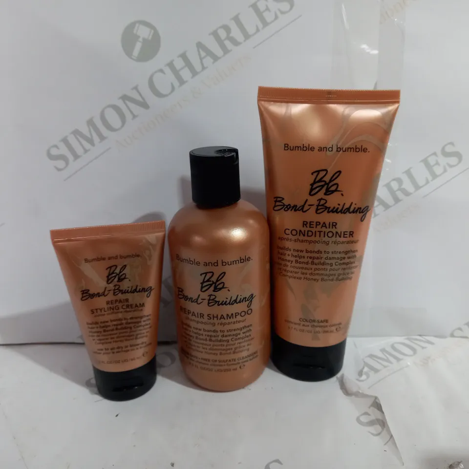 SET OF 3 BB BONDING BUILDING TO INCLUDE - REPAIR STYLING CREAM - REPAIR SHAMPOO - REPAIR CONDITIONER 
