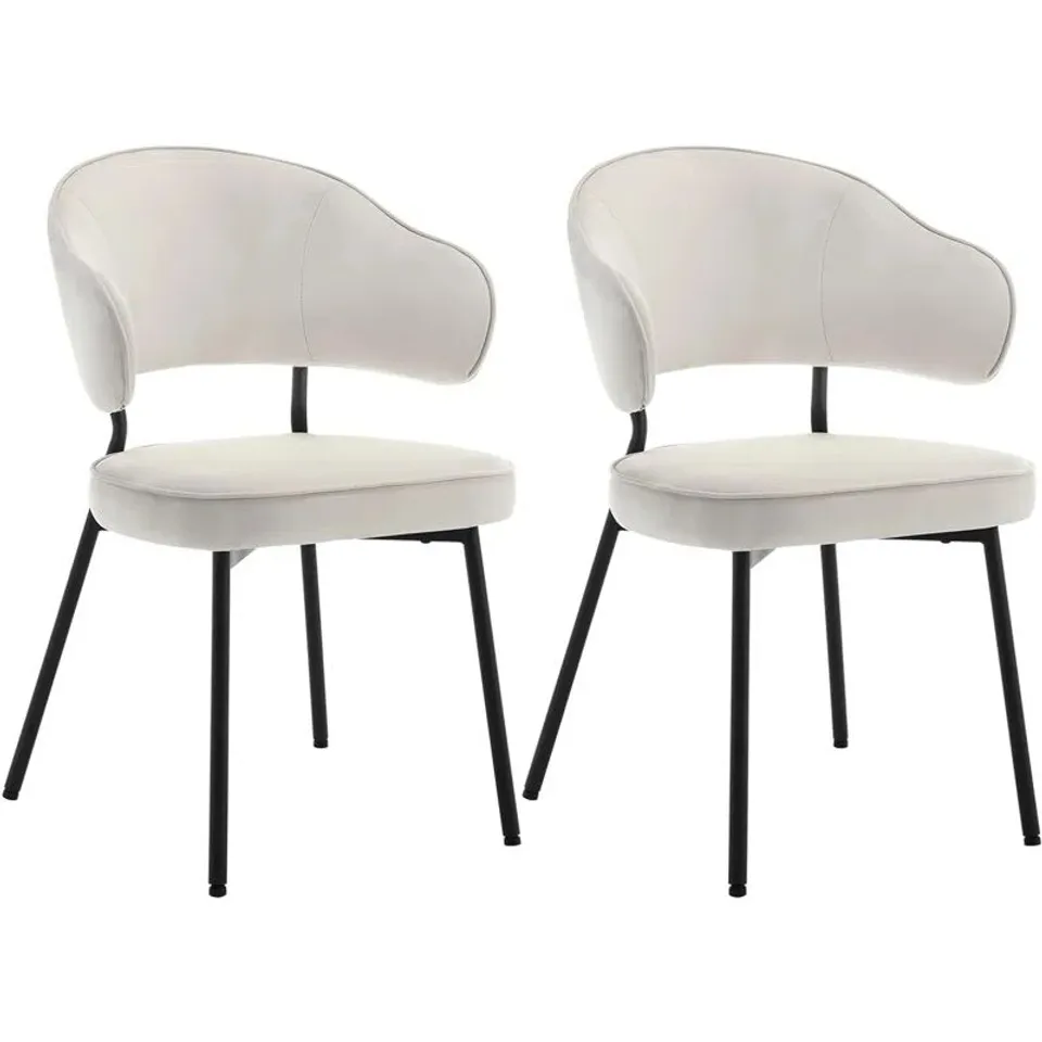 BOXED PAIR OF LUDVIK DINING CHAIR - CREAM 