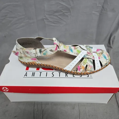 RIEKER MULTI COLOUR SANDALS SIZE 40 BOXED