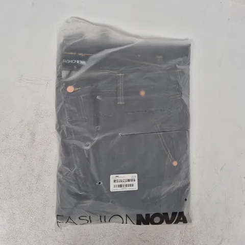 BAGGED FASHION NOVA PREMIUM SELVEDGE WIDE LEG TROUSER JEANS IN DARK DENIM SIZE 22 PLUS