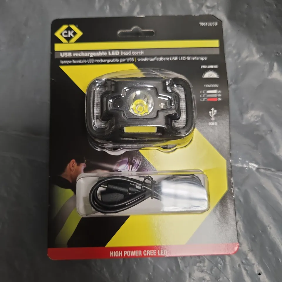 CK USB RECHARGEABLE LED HEAD TORCH