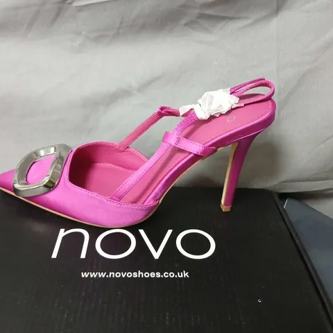 NOVO YAMINI SATIN HARDWARE SLINGBACK COURT SHOE – PINK, UK 6