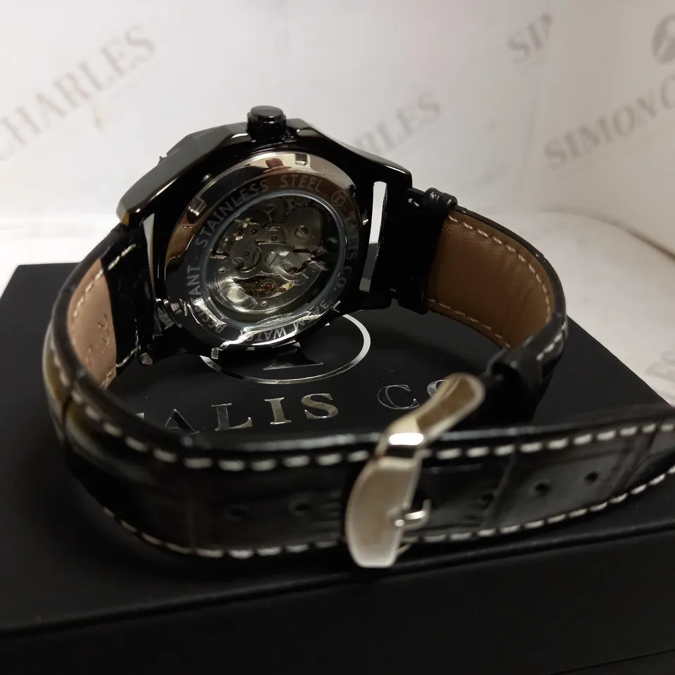 TALIS SKELETON LEATHER STRAP WRISTWATCH RRP £515