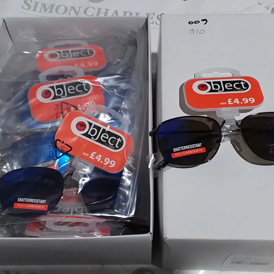 LOT OF 12 PAIRS OF OBJECT RUBBER BLACK SHATTERPROOF GLASSES